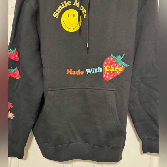 RSQ x Smiley Smile More Black Mens Hoodie Sz Medium - Picture 2 of 9